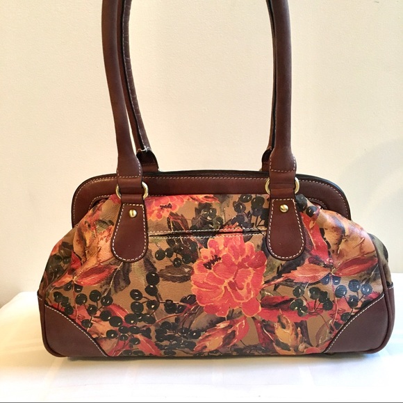Firenze Bella Purse Floral 100% Genuine Leather 🍂 - Picture 5 of 16
